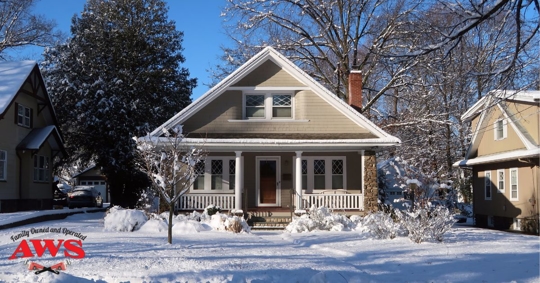 house covered in snow