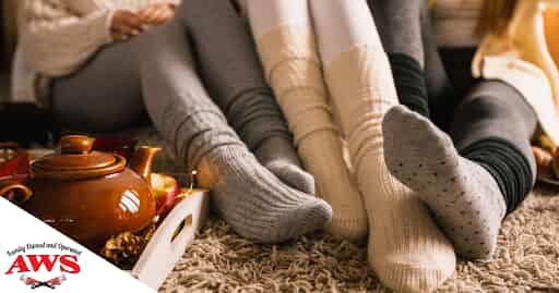 family in cozy fall socks